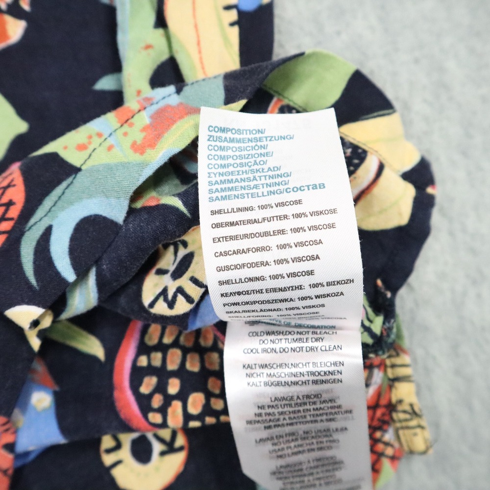 Soulstar England Hawaiian Shirt Mens M Navy‎ Blue Tropical Fruit Viscose Summer - Picture 7 of 7